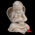 resin baby angel statue with dog